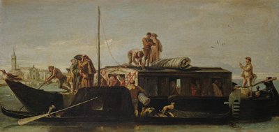 Venetian Post Barge by Giovanni Domenico Tiepolo